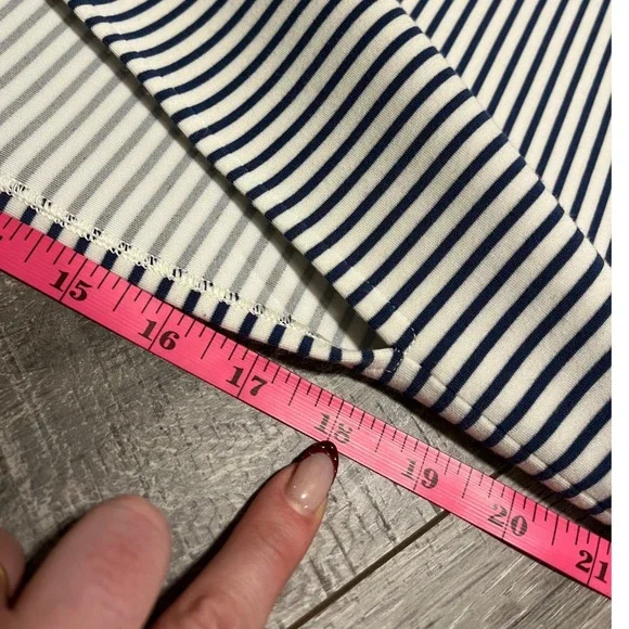 SPANX AirEssentials Nautical Casual Stretchy Navy Striped Maxi T Shirt Dress L - Picture 6 of 8